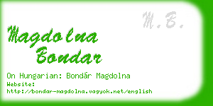 magdolna bondar business card