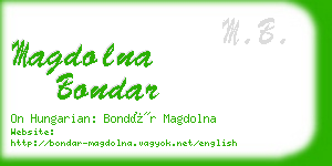 magdolna bondar business card